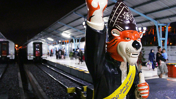 Mascot at Palembang train station, Indonesia