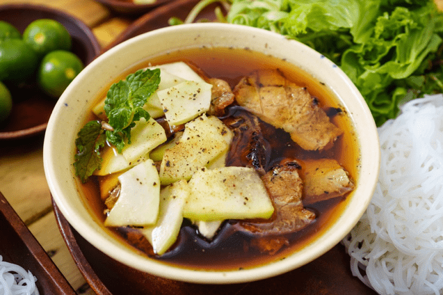 Bun cha consists of four main ingredients – rice vermicelli, grilled pork, fresh herbs and a sweet, spicy, sour dipping sauce. Visit SoutheastAsia.