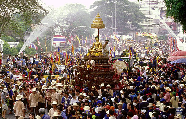 Songkran celebrations. Image courtesy of the Tourism Authority of Thailand.