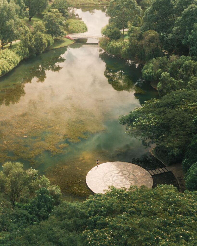 Across 150 acres in the center of Singapore is Bishan-Ang Mo Kio Park, one of the largest urban parks in the area.