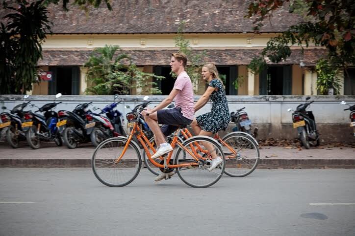 Cycling Through Luang Prabang, Lao PDR