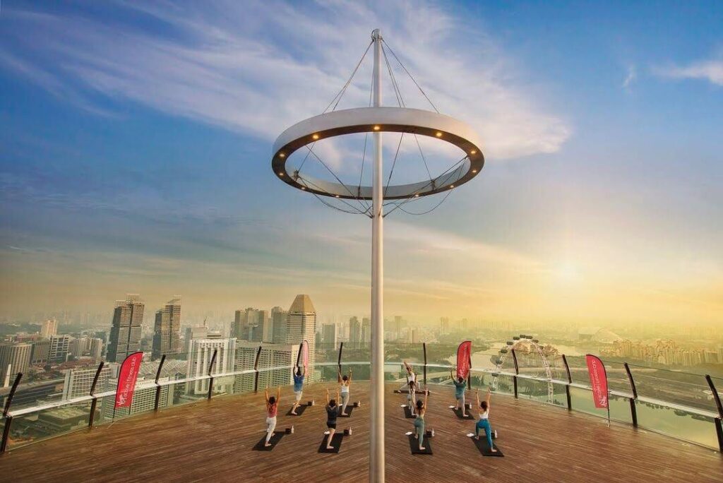 Pilates in the Morning at Marina Bay Sands Sky Park | Image: @marinabaysands